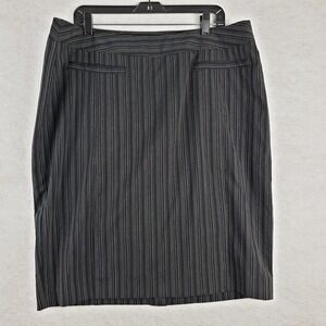 Lane Bryant Women's 18 Pinstripe Pencil Skirt Black White Office Academia Simple